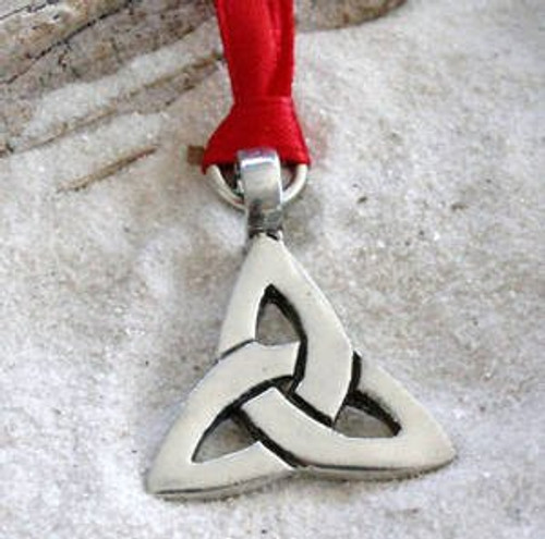 Pewter Triquetra Celtic Triangle Irish Knot Christmas Ornament and Holiday Decoration