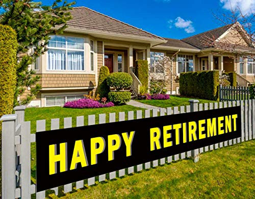 Colormoon Large Happy Retirement Banner, Retirement Party Supplies Decorations, Happy Retirement Sign Gift, Outdoor Indoor (9.8 x 1.5 feet)