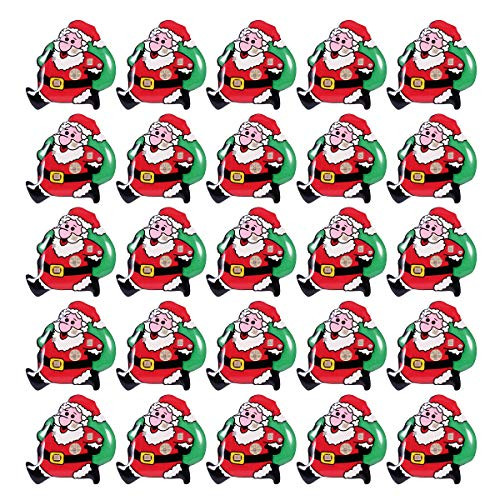 BESTOYARD 25Pcs LED Brooch Christmas Brooch Pin Santa Claus Badge Brooch for Children Gift Party Favors