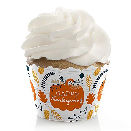 Big Dot of Happiness Happy Thanksgiving - Fall Harvest Party Decorations - Party Cupcake Wrappers - Set of 12 Big Dot of Happiness Happy Thanksgiving - Fall Harvest Party Decorations - Party Cupcake Wrappers - Set of 12