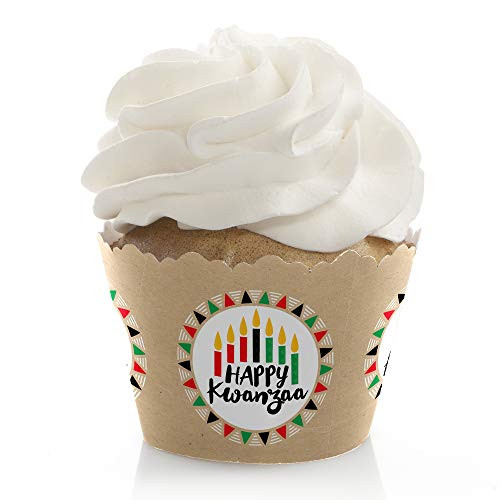 Big Dot of Happiness Happy Kwanzaa - African Heritage Holiday Party Decorations - Party Cupcake Wrappers - Set of 12