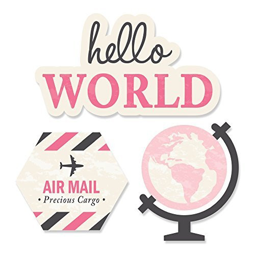 Big Dot of Happiness Precious Cargo - Pink - DIY Shaped Baby Shower Party Cut-Outs - 24 Count