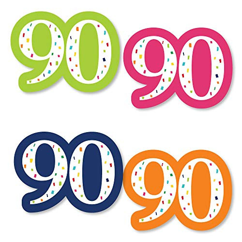 Big Dot of Happiness 90th Birthday - Cheerful Happy Birthday - DIY Shaped Colorful Ninetieth Birthday Party Cut-Outs - 24 Count Big Dot of Happiness 90th Birthday - Cheerful Happy Birthday - DIY Shaped Colorful Ninetieth Birthday Party Cut-Outs - 24 Count