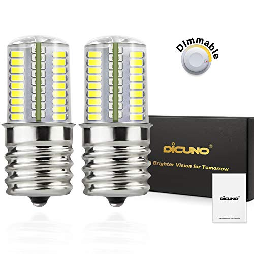 DiCUNO E17 LED Bulb Microwave Oven Light 4 Watt Dimmable Daylight White 6000K 72x3014SMD AC110-130V (2-Pack)