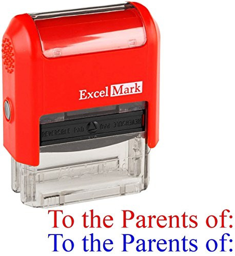 to The Parents of - ExcelMark Self-Inking Two-Color Rubber Teacher Stamp - Perfect for Grading Homework - Red and Blue Ink