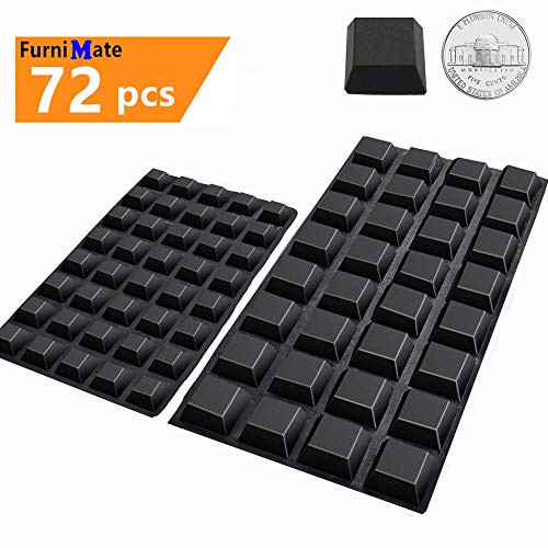 Black Rubber Feet 72PCS Self Adhesive Rubber Feet Black Bumper Pads Tall Square Bumpers for Electronics Speakers Computers Keyboard PS4 Chair Legs in a Case for Hardwood Floor and 20 Rubber Bumpers