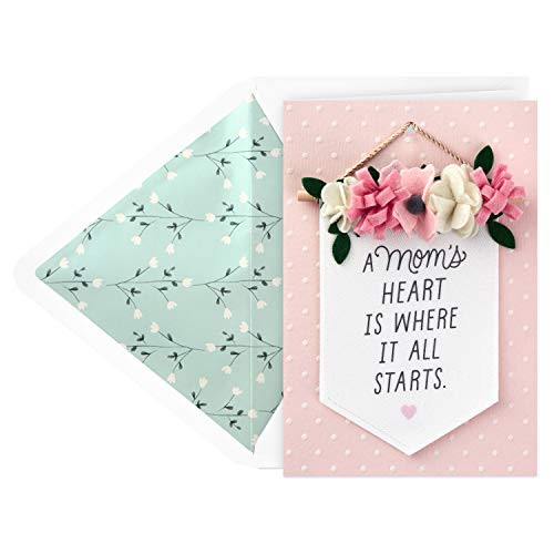 Hallmark Signature Mothers Day Card with Hangable Banner from Son or Daughter (Mom's Heart)