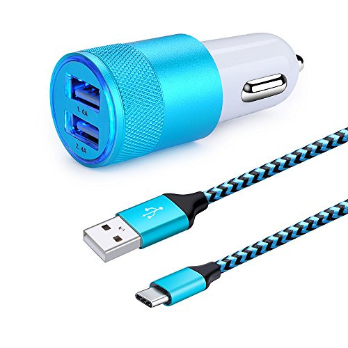USB C Car Charger, HUHUTA 3.4A Car Adapter with 6Ft Type C Charging Power Cable Cord Replacement for Samsung Galaxy Note 10, Moto G7 Power/G7 Play/G7 Plus,Z4/Z3/X4/ X5, LG Stylo 5 4,Pixel 3a/3a XL