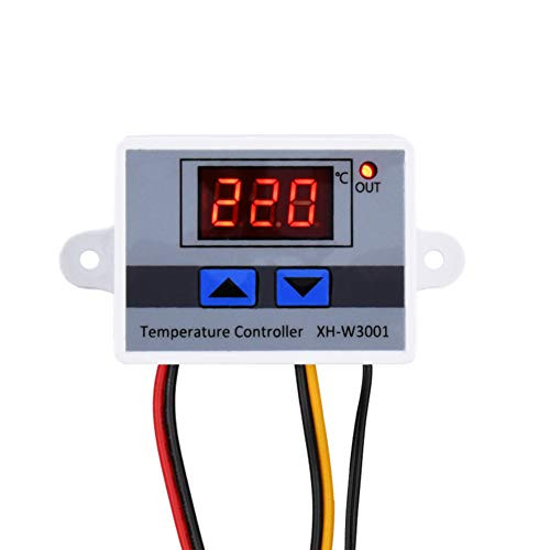 KeeYees Digital LED Temperature Controller Module - XH-W3001 Thermostat Switch with Waterproof Sensor Insulated Probe DC 220V Programmable Heating Cooling Thermostat