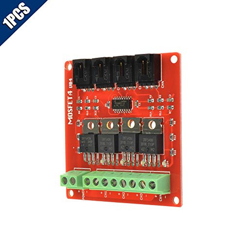 KOOBOOK 1Pcs Four Channel 4 Route MOSFET Button Module IRF540 V2.0+ MOSFET Switch Development Board for Arduino
