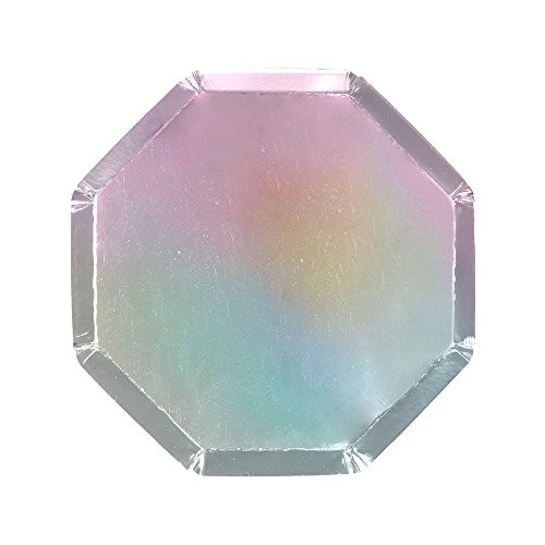 Meri Meri, Silver Holographic, Side Plates - Pack of 8