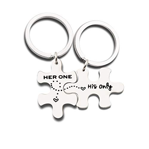 Couples Jewelry Accessories Silver Key Chains Rings Keychain Valentines Gifts for Husband Wife Boyfriend Girlfriend (2)