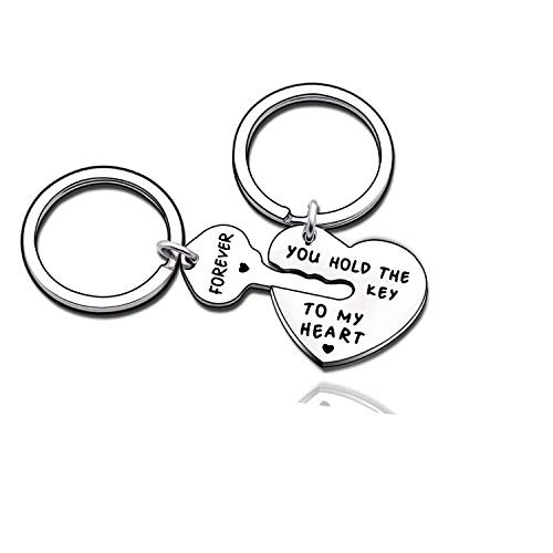 Couples Jewelry Accessories Silver Key Chains Rings Keychain Valentines Gifts for Husband Wife Boyfriend Girlfriend (4)
