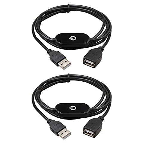 Onite LED Strip Dimmer Switch Cord, Female to Male Extension USB Cord for TV BackLight, 2-Pack