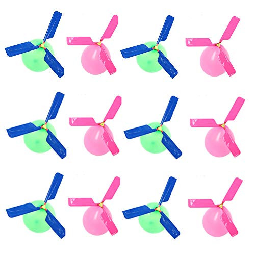 Kids Toy Balloon Helicopter Airplane?12 Pcs Balloon Powered Helicopter Flying Toy, Children's Day Gift Party Favor Easter Basket, Stocking Stuffer or Birthday