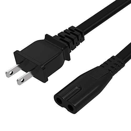 Replacement Power Cord Cable for Sony Playstation 4 (PS4) / 3 (PS3) / 2 (PS2) Slim and Xbox One S/X Edition Game Console AC Wall Cable Supply Black