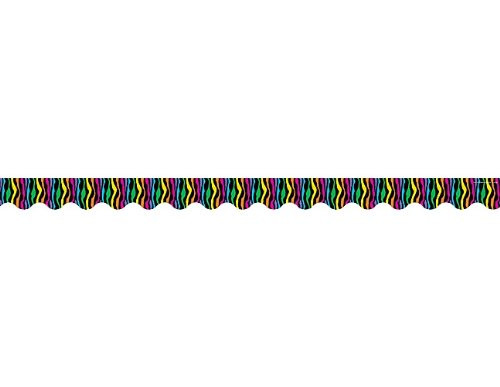 Teacher Created Resources Wild Stripes Scalloped Border Trim, Multi Color (4734)