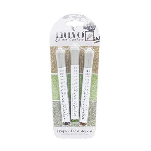Tonic Studios 169N Nuvo Glitter Markers 3/Pkg-Tropical Rainforest