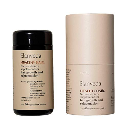 Healthy Hair Growth Vitamin by Elanveda | 1 Month Supply - All Natural, Vegan Supplement For Hair Loss and Thin and/or Thinning Hair | 60 Capsules