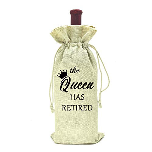 Wine Bag gift, Funny Retirement Gifts for woman,The Queen Has Retired Wine Bag gift, Funny Retirement Gifts for woman,The Queen Has Retired