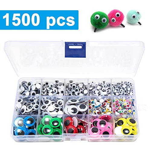 1500pcs Googly Wiggle Eyes Self Adhesive, for Craft Sticker Multi Colors and Sizes for DIY by ZZYI 1500pcs Googly Wiggle Eyes Self Adhesive, for Craft Sticker Multi Colors and Sizes for DIY by ZZYI