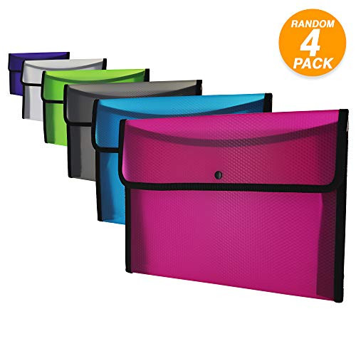 Emraw Super Great Square Flap Letter Size Document Holder Professional Business Document Holders Comes in Assorted Color Great for School, Home, Office  (Pack of 4)