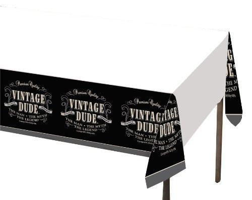 Creative Converting Vintage Dude Plastic Banquet Table Cover, 54 by 108-Inch Creative Converting Vintage Dude Plastic Banquet Table Cover, 54 by 108-Inch