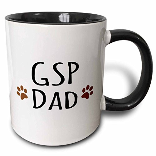 3dRose 153921_4 GSP Dog Dad Mug, 11 oz, Black