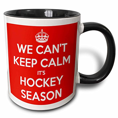 3dRose 171922_4 We We Cant Keep Calm Its Hockey Season Red And White Two Tone Mug, 11 oz, Multicolor