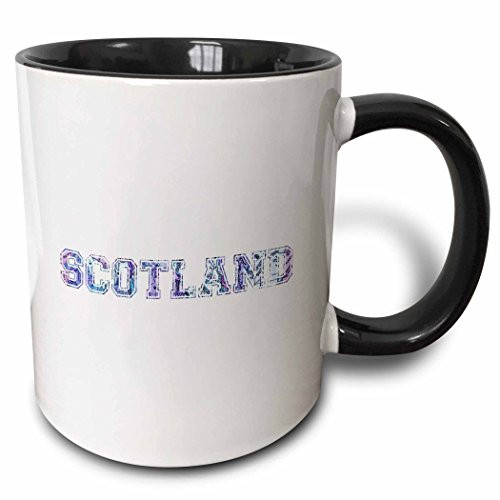 3dRose 151384_4""Scotland" Mug, 11 oz, Black