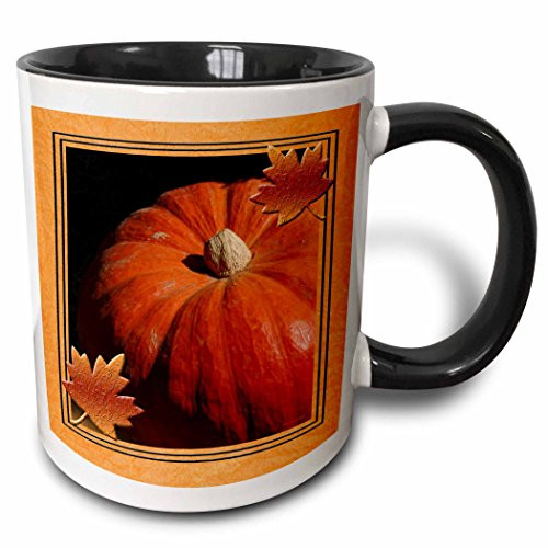 3dRose The Great Pumpkin Two Tone Black Mug, 11 oz, Black/White
