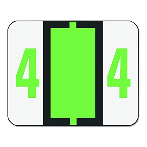 Smead BCCRN Bar-Style Numeric Color-Coded Labels, Number 4, Light Green, 500 Labels per Roll (67374)