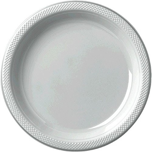 amscan Round Silver Luncheon Plastic Plates, 20 Ct. | Party Tableware