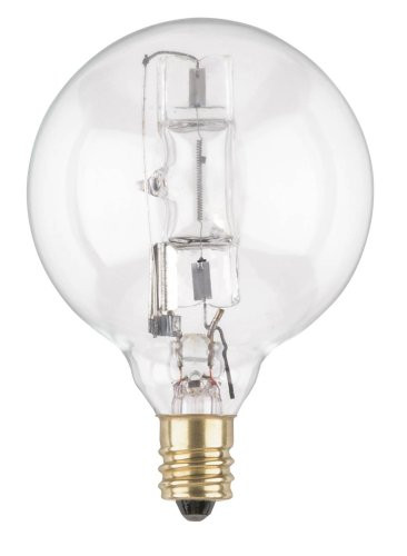 Westinghouse Lighting 4032 60-Watt, G 16-1/2 Halogen Ceiling Fan Bulb, Candelabra Base, Clear 2-Pack