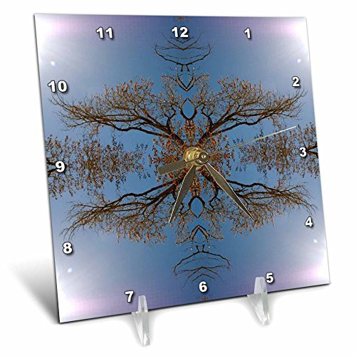 3dRose dc_33613_1 Tree Vines Illuminated-Desk Clock, 6 by 6-Inch