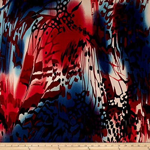 TELIO Red Brazil Stretch ITY Knit Abstract Fabric by The Yard