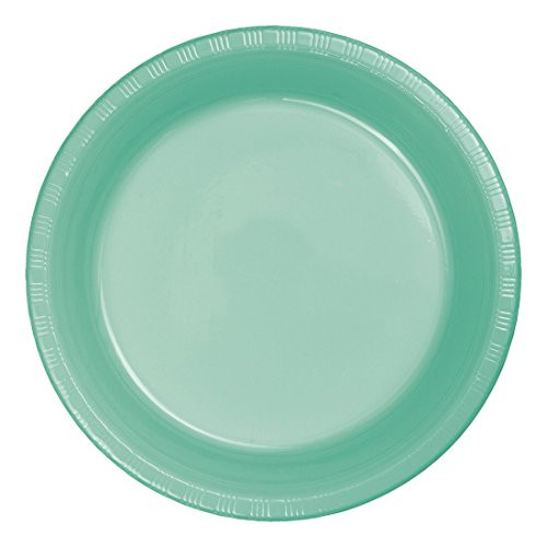 Creative Converting 20 Count Plastic Banquet Plate, 10.25-Inch, Fresh Mint
