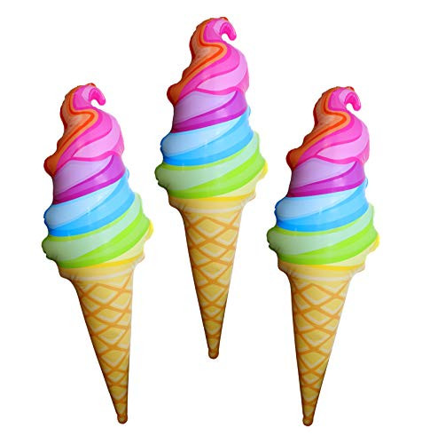 Inflatable Ice Cream Cones For Party Decorations And Party Favors - 36 Inch Ice Cream (Pack Of 3)
