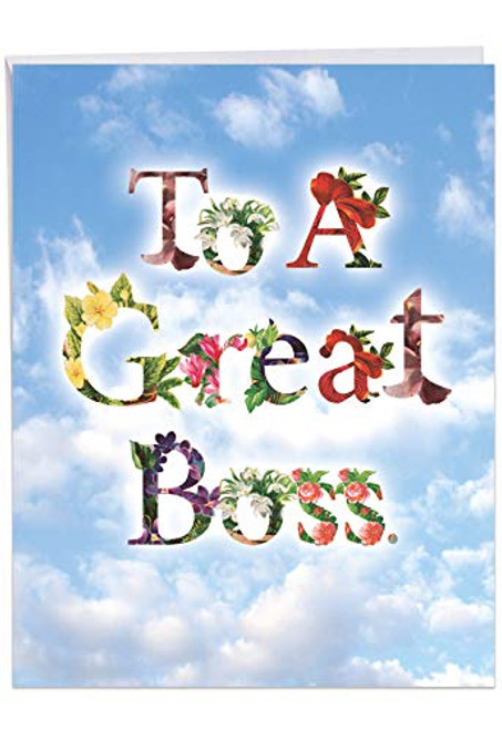 The Best Card Thanks A Bunch - Boss's Day From Us Card with Envelope (8.5 x 11 Inch) Spelled in Flowery Fonts J2359ABOG-US The Best Card Thanks A Bunch - Boss's Day From Us Card with Envelope (8.5 x 11 Inch) Spelled in Flowery Fonts J2359ABOG-US