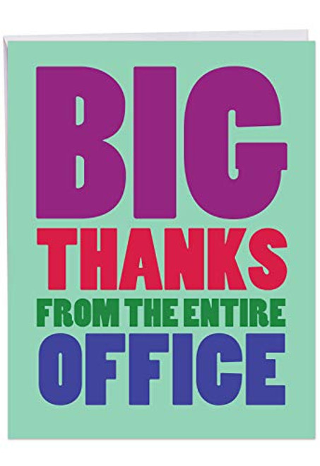 NobleWorks - Big Thanks From The Office - Boss Coworker Thank You Greeting Card with Envelope (Extra Large 8.5 x 11 Inch) J6886TYG-US NobleWorks - Big Thanks From The Office - Boss Coworker Thank You Greeting Card with Envelope (Extra Large 8.5 x 11 Inch) J6886TYG-US