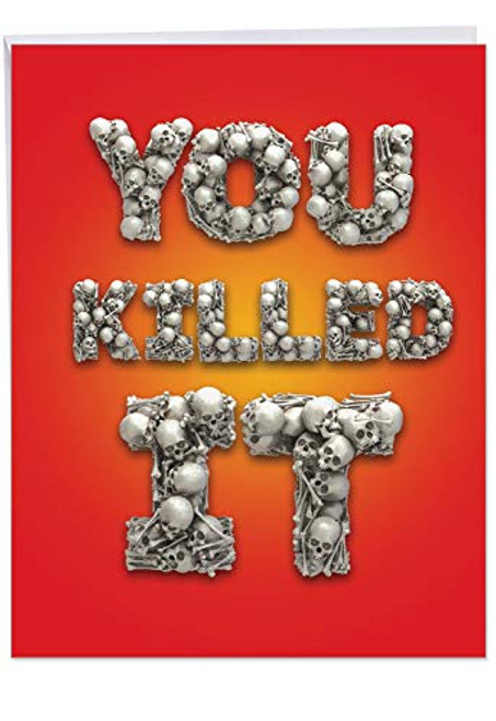 Funny You Killed It Congratulations Greeting Card with Envelope (Large 8.5 x 11 Inch) - Humorous Congrats Notecard from All of Us - Skull Appreciation Card, Big Stationery Gift J6338CGG Funny You Killed It Congratulations Greeting Card with Envelope (Large 8.5 x 11 Inch) - Humorous Congrats Notecard from All of Us - Skull Appreciation Card, Big Stationery Gift J6338CGG