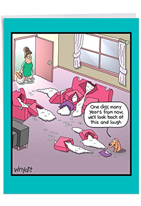 NobleWorks - Naughty Dog - Funny Pet Animal Happy Birthday Greeting Card with Envelope (Big 8.5 x 11 Inch) J7327BDG-US NobleWorks - Naughty Dog - Funny Pet Animal Happy Birthday Greeting Card with Envelope (Big 8.5 x 11 Inch) J7327BDG-US