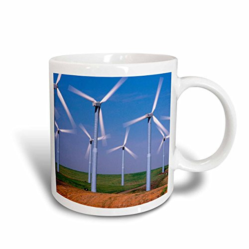 3dRose 95201_2 Usa, Washington, Wind Turbines Energy Charles Crust Ceramic Mug 15 oz White