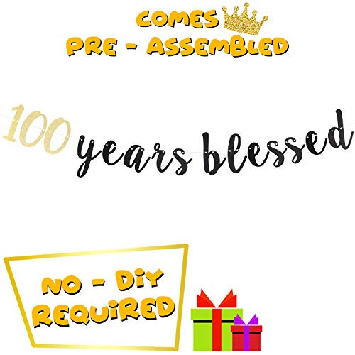 100 Years Blessed Banner Happy 100th Birthday 100th Anniversary Loved Fabulous Gift Party Decorations Cursive Sign 100 Years Blessed Banner Happy 100th Birthday 100th Anniversary Loved Fabulous Gift Party Decorations Cursive Sign