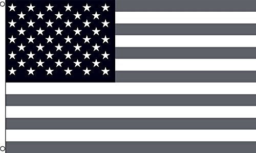 Quality Standard Flags Black and White USA Polyester Flag, 3 by 5'
