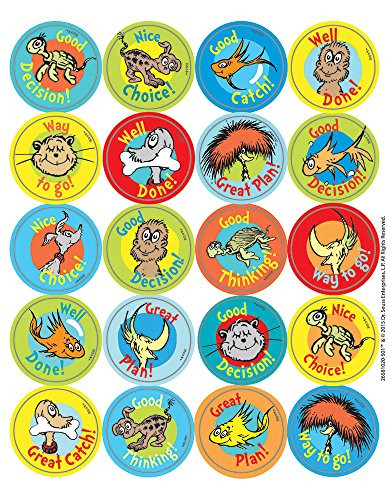 Eureka Dr. Seuss What Pet Should I Get? Stickers - Theme, 120 pc, 1.4'' W x 1'' H.