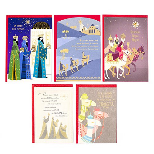 Hallmark Vida Spanish Three Kings Day Cards Assortment (5 Cards with Envelopes)