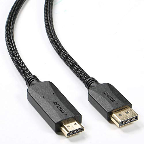 DisplayPort to HDMI Cable 10 Feet, DP (Display Port) to HDMI HDTV Cable Cord Nylon Braided Male to Male Supports Video and Audio for DELL, HP, ASUS, etc