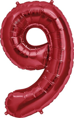 NorthStar 00123 Number 9 Foil Mylar Balloon 34" Red