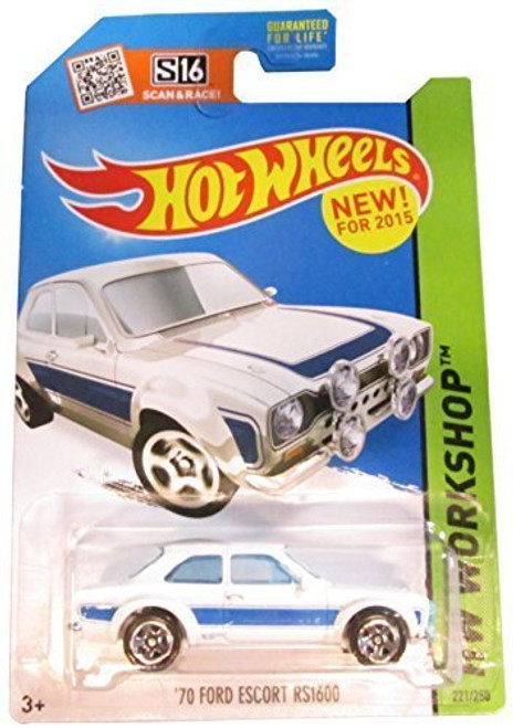 Hot Wheels, 2015 HW Workshop, '70 Ford Escort RS1600 [White] Die-Cast Vehicle #221/250 by Hot Wheels